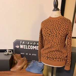 Cheetah Print Long Sleeve Sweater